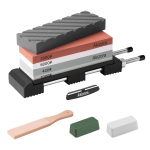 Akizora peilių galandimo akmuo su universaliu pavir&scaron;iumi, fiksuotu kampu, oda, baltas ir mėlynas, idealus namams, &scaron;iurk&scaron;tus ir vidutinio &scaron;iurk&scaron;tumo, peiliams