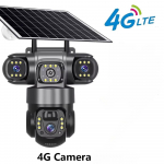 Saulės kameros 4G SIM Lauko 3 objektyvai 3 ekranai 10X priartinimas PIR žmogaus aptikimas Kameros Vandeniui atsparios Naktinio matymo CCTV Saugumo apsauga 4G Camera