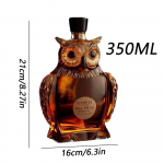 Viskio dekanterio butelis 350 ml pelėdos formos vintažinis vyno dekanterio stiklinis butelis tėčiui, vaikinui, seneliui, dėdei, vyrams, tėčiui