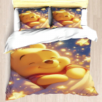 MINISO Pūkuotuko Duvet Cover Set Comforter Bedding 3d Vaikų patalynės komplektas 3 dalys 1 antklodės užvalkalas Karali&scaron;ko dydžio EU Single(135*200cm)3pcs