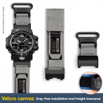 vyrams Casio G-SHOCK mudmaster GWG-1000/GB serijos sportinis alpinizmo nailono drobės laikrodžio dirželis aksesuaras apyrankė GWG-1000mm pilka spalva