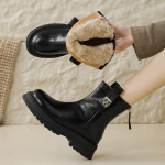 Didelio dydžio moteri&scaron;ki mink&scaron;to paduko žieminiai &scaron;ilti neslystantys kailiniai sniego batai su pamu&scaron;alu, ankle boots, vandeniui atsparūs lauko sportui, medvilniniai batai, Martin batai 35