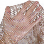 50cm Blizgantis Cirkonio Tinklelio Audinys Blizgus Kristalinis Tampri Žvejybos Tinklo Audinys Suknelei Sijonui Kostiumui &bdquo;Pasidaryk Pats&ldquo; Siuvimo Amato Reikmenys 50x120cm &scaron;ampanas