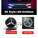 Automobilio grotelių ženklelis, 3D priekinis emblemos LED žibintai Mercedes Benz W205 W212 W213 W204 ML W166 CLA C117 W176 W177 E GLA GLC GLE ML-W166 2012-2015