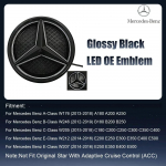 Skirta Mercedes Benz W176 W246 W205 W212 W207 W217 W251 W166 Sidabrinis ir Juodas Emblema Priekinės Grotelės Ap&scaron;viestas Logotipas Žvaigždės Ženklelis