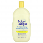 Baby Magic, Drėkinamasis plaukų ir kūno prausiklis, &Scaron;velnus pudros kvapas, 16,5 fl oz (488 ml)