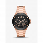 Michael Kors Didelis Lennox Rausvo Aukso Spalvos Laikrodis MK8940 rožinio aukso spalvos
