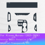 For Nissan Murano Full set interior Film Gear Panel TPU Transparent Protection Sticker Navigation screen Cover Anti-scratch Film For LHD