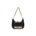 Moschino Logotipo Puo&scaron;ta Nuimama Grandinėlės Rankena Užtrauktuko Užsegimas Ver&scaron;io Odos Parduotuvės Krep&scaron;ys Peties Krep&scaron;ys Moteri&scaron;ki Krep&scaron;iai Juodas A757980243555 Basic Set (Bag+Dust Bag)