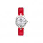 TISSOT Rožinė Daugiaspalvė Kolekcija Kvarcinis Mechanizmas 30m Atsparus Vandeniui Moteri&scaron;kas Laikrodis 28mm Sidabrinis Ciferblatas T084.210.16.116.00 White Dial Red Belt