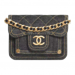 Chanel 23s Double You Deimantinio Ra&scaron;to Odinis Grandinėlės Džinsinis Vienos Peties Messenger Bag Mini Moteri&scaron;kas Juodas Gift Set(Basic Set+Box+Shopping Bag) juoda