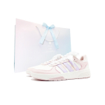 Adidas COURTBEAT Dvigubo Gėlių Kalbos Įpakavimas, Atsparūs Dilimui Ir Neslystantys Žemi Teniso Batai Unisex Rožiniai Violetiniai KI6785(Team847--) 36⅔