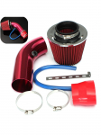 64&ndash;76 mm/3 colių universalus automobilio &scaron;alto oro įsiurbimo filtras, indukcinio vamzdžio galios srauto žarnos sistemos oro įsiurbimo filtras raudona