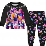 Anime Kpop Demonų medžiotojai Zoey kostiumas Rudens pižama vaikų drabužiams 3-14 metų Vaikams Huntrix Rumi Mergaičių mar&scaron;kinėlių ir kelnių rinkiniai 100cm( 1-2Years)