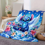 1 vnt. Angelas Dygsnio Spaudos Antklodė - Mink&scaron;ta, Visasezoninė Antklodė Biurui, Personalizuota Dovana su Žavingu Animacinio Filmo Dizainu 130cmx150cm(50inx60in) blue