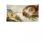 Adamo sukūrimas Gobelenas Įvairių dydžių HD Spaudinys Mikelandželas Siksto koplyčia Renesansas Mink&scaron;tas Poliesteris Svetainė Miegamasis 150x200cm(60x80in) beige