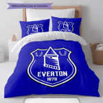 Everton logotipas Ra&scaron;tas Patalynės Antklodės Komplektas Antklodės Užvalkalas Pagalvės Užvalkalas Namų Dekoras Gimtadienio Dovana (1 * antklodės užvalkalas + 2 * pagalvės užvalkalai, be &scaron;erdies) 135x200cm
