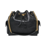 Tory Burch Charlie Dygsniuotas Dizainas Rai&scaron;telis Akmenuko Odos Pečių Krep&scaron;ys Moteri&scaron;kas Pečių Krep&scaron;ys Juodas 185831-001 Basic Set (Bag+Dust Bag)
