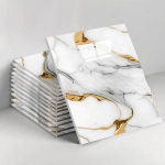 10-40 vnt. Imitacija marmuro 3D keraminės plytelės Sienų renovacijos dekoravimo lipdukas Vandeniui atsparus lipnus Namų grindų lipdukas (Grey White,20PCS) pilkai balta spalva
