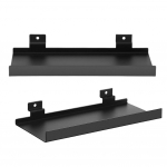 1/2 Metalinės sieninės lentynos su ply&scaron;iais Namų sieninei saugyklai ir eksponavimui Sieninė lentyna su ply&scaron;iais Juoda 25*12.5*3.5cm 1pc