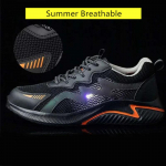 Apsauginiai ir izoliuoti batai Anti-Oil Safety Sneakers for Work Plastikiniai apsauginiai batai su auk&scaron;ta &scaron;viesą atspindinčia sauga darbo avalyne 35