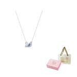 Swarovski padengti rodžiu, dirbtinio kri&scaron;tolo akmens gulės karoliai moterims mėlyni F-Pink Double-Open Magnetic Gift Box And Gift Bag mėlyna