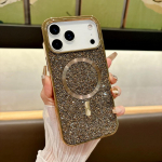 &Scaron;vytintis deimantais dengtas kra&scaron;tas, lengvo prabangos stiliaus dėklas, skirtas iPhone 17 Pro Max Air 16 15 14 13 12 11 Plus, su magnetiniu įkrovimo dangteliu iPhone17 Pro auksas