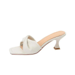Nauji Peep Toe Flip Flop Seksualūs auk&scaron;takulniai moteri&scaron;kos &scaron;lepetės moteri&scaron;kos eleganti&scaron;kos Gladiator Sandalias Batai Zapatillas Mujer 35 dramblio kaulas