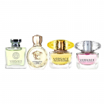 Versace kvepalų mėginėlis i&scaron; keturių vienetų Ainas &Scaron;irdies plakimas Kri&scaron;talinis Deimantas Tualetinis vanduo EDT Kvepalai EDP Gėlių ir 24839325-keturių vienetų rinkinys auksas