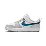 Nike Court Borough 2 žemi riedlenčių batai Balti Pilki Mėlyni Vaikams BQ5451-117 28