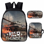 3 vnt. rinkinys Žaidimas Anime War Thunder Mokyklinės kuprinės Koviniai tankai Spausdinta kuprinė mokyklai Paaugliams mergaitėms berniukams World of Tanks kuprinė gray