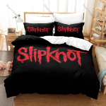 Slipknot 3 dalių patalynės komplektas, antklodės užvalkalas + 2 pagalvių užvalkalai, Nu Metal grupės spaudinys, mink&scaron;tas mikropluo&scaron;tas, roko muzikos gerbėjų dekoras 140x200cm