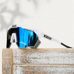 SCICON KUNKEN poliarizuoti akiniai dviračių sportui, tas pats modelis, kurį dėvėjo Bogača &bdquo;Tour de France&ldquo; White frame, blue lens（