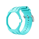 Trijų spalvų integruotas silikoninis laikrodžio dirželis Mod rinkinys su sulankstomu sagtimi Suderinamas su Swatch X Royal Pop laikrodžio priedais No Box blue