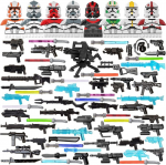 Žvaigždžių karų serijos konstravimo kaladėlės, galvos, ginklų priedai, edukaciniai surinkimo žaislai vaikams Weapon Accessories Set B