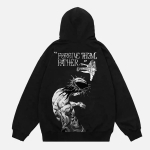 Vyrai Atleisk jiems Tėvas Biblijos eilėra&scaron;čiai Spausdinti gobtuvas rudens žiema suaugusiems vaikams Gatvės drabužiai Priežastinis laisvas unisex megztinis 6XL black