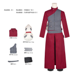 Naruto Gaara Cosplay Kostiumas Helovino Gaara Cosplay Apranga Suaugusiems Vaikams Anime Žaidimo Vaidmenų Kostiumas su Aksesuarais M raudona