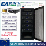 EASUN POWER 51.2V 300Ah LiFePO4 Baterija 15KWh 48V Ličio Baterija 6000+ Ciklų CAN RS485 Su Bluetooth BMS Saulės Keitikliui ES Sandėlis Be Mokesčių