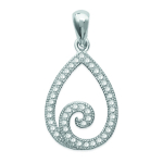 Les Tr&eacute;sors De Lily [L3915] - Pendentif Argent 'Sissi' blanc argent&eacute; (rhodi&eacute;) - 15x12 mm