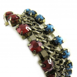 Les Tr&eacute;sors De Lily [M1946] - Bracelet Cr&eacute;ateur 'Alta&iuml;' rouge bleu įvairiaspalvis