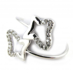 Bague Argent 'Papillons' blanc