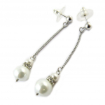 Les Tr&eacute;sors De Lily [N6286] - Boucles cr&eacute;ateur 'Sissi' ivoire argent&eacute;