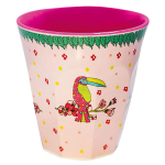 Les Tr&eacute;sors De Lily [R0627] - Gobelet m&eacute;lamine 'Saperlipopette' p&egrave;che (toucan) - 7. 5x7. 5 cm ry&scaron;kiai rožinė