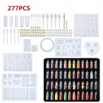 115/128/277 vnt. Silikono &bdquo;pasidaryk pats&ldquo; papuo&scaron;alų pakabukų formelių kūrimo rinkinys 277 pcs/set