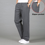 Naujos vasarinės vyri&scaron;kos medvilninės laisvalaikio kelnės didelio dydžio kombinezonai vyri&scaron;ki, kvėpuojantys, patogūs prakaitą sugeriantys vienspalviai verslo tiesūs kelnės XL