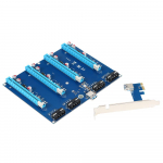 PCI-E adapterio plok&scaron;tė i&scaron; PCI-E X1 į PCI-E X16 i&scaron;plėtimo plok&scaron;tės keitiklis su USB 3.0 maitinimo kabeliu mėlyna