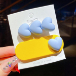 2 vnt Macaron Spalvingi Baby Girls plaukų segtukai Mieli &Scaron;irdelės BB segtukai Korėjos mados Kawaii Kids Princess Plaukų aksesuarai Plaukų juostos