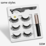 Magnetic Eyelashes 3D Mink Eyelashes Makeup Magnetic Lashes Eyeliner Pincetas rinkinys Natural False Lashes Short Faux Cils Style 20