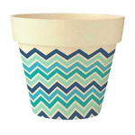 Les Tr&eacute;sors De Lily [Q6412] - Cache-pot bambou 'Boho' bleu vert beige - 13. 5x15 cm mėlyna
