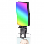 Andoer W140RGB Ki&scaron;eninis prisegamas RGB vaizdo &scaron;viestuvas Mobiliojo telefono užpildymo &scaron;viesa Plan&scaron;etinio kompiuterio vaizdo įra&scaron;ui juoda